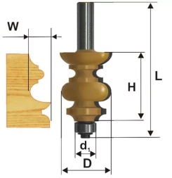 Фреза кромочная фигурная Ф381Х381 мм хвостовик 12 мм 46413