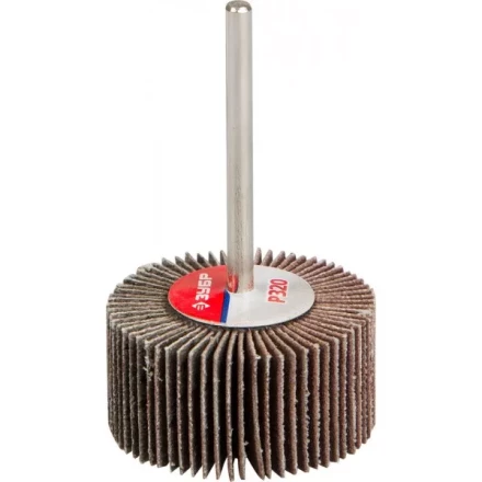 Круг шлифовальный ЗУБР &quot;МАСТЕР&quot; веерный лепестковый, на шпильке, тип КЛО, зерно-электрокорунд нормальный, P320, 15х30мм 36600-320 купить в Уфе