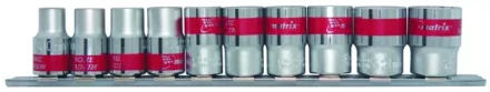 Набор универсальных торцевых головок 1/2&quot;, Spline, CrV, 10шт., 10-22мм Matrix 13597 купить в Уфе