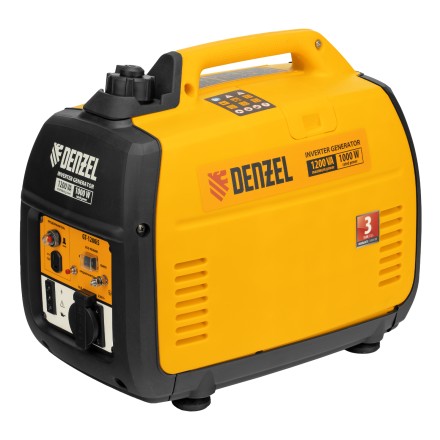 Генератор инверторный Denzel GT-1200iS, 1.2 кВт, 230 В, бак 2.4 л, закрытый корпус, ручной старт купить в Уфе