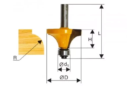 Фреза кром. калевочная ф15,9х5мм R1,6мм хв. 8мм Энкор 46230 купить в Уфе
