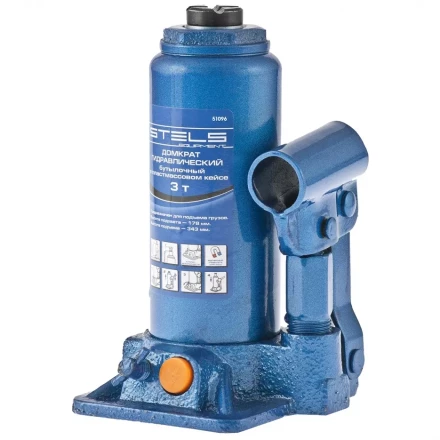 Домкрат гидравлический бутылочный 3 т h 178–343 мм STELS артикул 51096 купить в Уфе