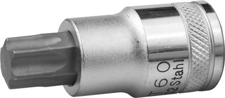 Торцовая бита-головка KRAFTOOL &quot;INDUSTRIE QUALITAT&quot;, материал S2, TORX, сатинированная, 1/2&quot;, Т60 27905-60_z01 купить в Уфе