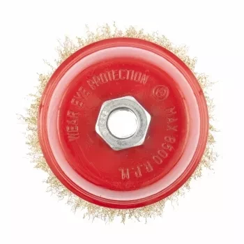 Щетка для УШМ, 150 мм, М14, "чашка", латунированная витая проволока  MATRIX 74607 купить в Уфе