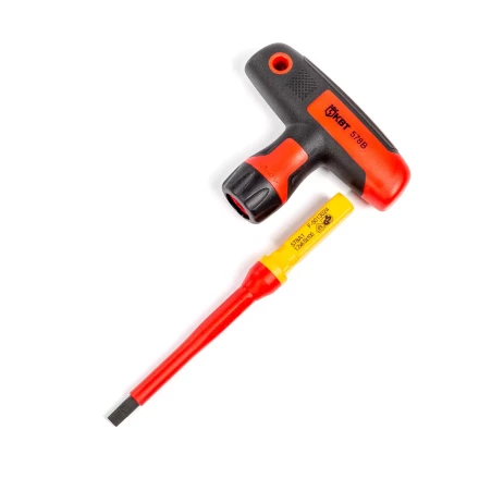 Диэлектрическая Т-образная отвертка КВТ VDE НИО-4412-Т со сменными битами, 12 шт. (87128) купить в Уфе