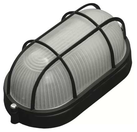 Светильник уличный СВЕТОЗАР влагозащищенный с решеткой, овал, цвет черный, 60Вт SV-57205-B купить в Уфе