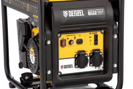 Генератор инверторный GT-2500iF, 2.5 кВт, 230 В, бак 5 л, открытый корпус, ручной старт Denzel 94704 купить в Уфе