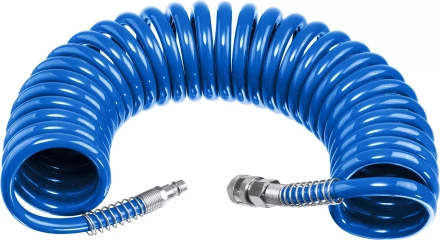 ЗУБР 10 м, 8 х 12 мм, 15 бар, воздушный спиральный шланг с фитингами рапид, Профессионал (6472-10) купить в Уфе