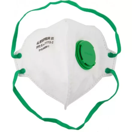 Полумаска фильтрующая STAYER &quot;PROFI&quot; плоская, с клапаном, многослойная, класс защиты FFP2 11113-2 купить в Уфе
