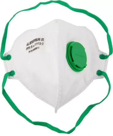 Полумаска фильтрующая STAYER &quot;PROFI&quot; плоская, с клапаном, многослойная, класс защиты FFP2 11113-2 купить в Уфе