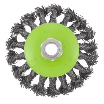 Щетка для УШМ 100 мм М14 &quot;тарелка&quot; крученая металлическая проволока СИБРТЕХ 746097 купить в Уфе