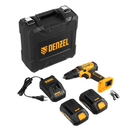 Дрель-шуруповерт аккумуляторная Denzel 26116, CDL-18-02BM, Li-Ion, 18 В, 2 аккумулятор купить в Уфе