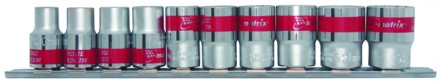 Набор универсальных торцевых головок 1/4&quot;, Spline, CrV, 10шт., 4-13мм Matrix 13599 купить в Уфе