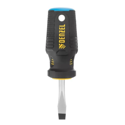 Отвертка SL6x38 мм, CrV, трехкомпонентная рукоятка Denzel 12201 купить в Уфе