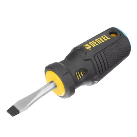 Отвертка SL6x38 мм, CrV, трехкомпонентная рукоятка Denzel 12201 купить в Уфе