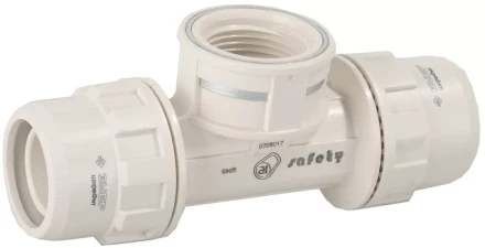 Тройник ЗУБР &quot;ШиреФит&quot; переходной &quot;штуцер с гайкой - внутренняя резьба - штуцер с гайкой&quot;, 20мм-1/2&quot;-20мм 51502-20-1/2-20 купить в Уфе