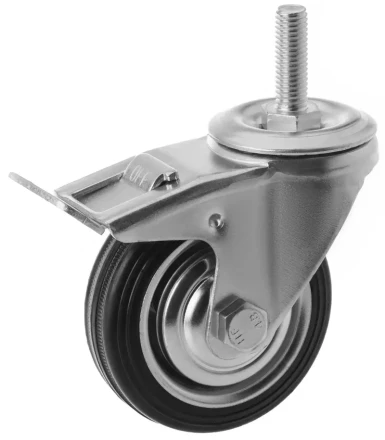 Колесо поворотное SCtB 97 85 мм резина с болтом и тормозом (F) 1046156 купить в Уфе