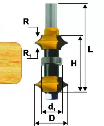 Фреза кромочная калевочная регулируемая Ф35 мм хвостовик 12 мм Энкор 46304 купить в Уфе
