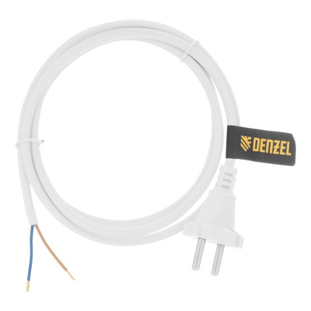 Шнур сетевой Denzel Energy Series, ПВС, 1,5 м, 2 x 1 мм, с неразборной вилкой, белый, 3 м, 37660 купить в Уфе