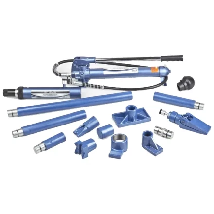 Растяжка гидравлическая 10 т 16 предметов 7 сменных насадок в пластиковом кейсе на колесах Stels артикул 51356 купить в Уфе