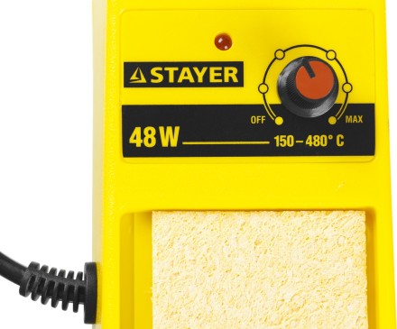 Паяльная станция аналоговая, STAYER &quot;MASTER&quot; 55371, диапазон 150-480°C, 48Вт 55371 купить в Уфе