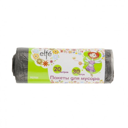 Пакеты для мусора 20 л 30 шт серые Elfe 92701 купить в Уфе