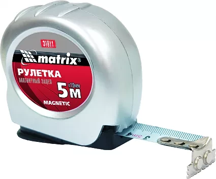 Рулетка Magnetic 5 м х 19 мм магнитный зацеп  MATRIX 31011 купить в Уфе