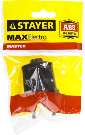 Вилка MAXElectro электрическая, 6А/220В, черная, STAYER 55150-B купить в Уфе