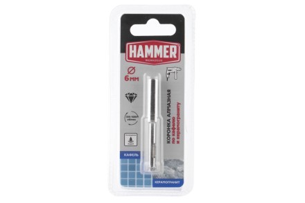Коронка алмазная HAMMER Ф6х60мм (DHS 6.0*60/5) купить в Уфе