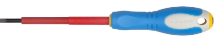ЗУБР "ПРОФИ ЭЛЕКТРИК". Отвертка Cr-V, трехкомпонент рукоятка, высоковольтная до ~1000В, SL, 3,0x75 мм 25261-3.0-075 купить в Уфе
