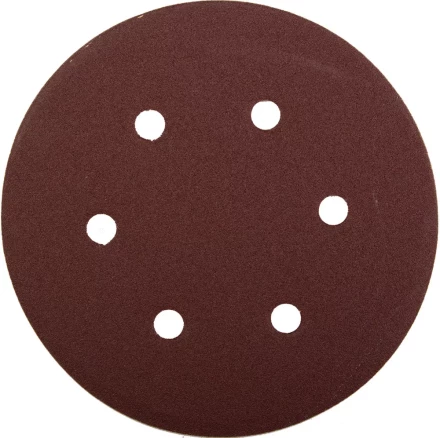 Круг шлифовальный ЗУБР &quot;МАСТЕР&quot; универсальный, из абразивной бумаги на велкро основе, 6 отверстий, Р100, 150мм, 5шт 35566-150-100 купить в Уфе