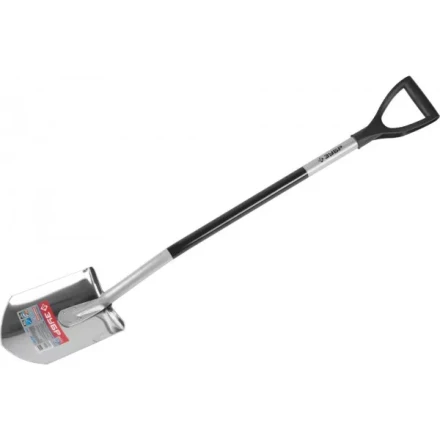 Лопата &quot;Артель-НС&quot; штыковая из нержавеющей стали, эргономичный алюминиевый черенок, с рукояткой, ЗУБР Профессионал купить в Уфе