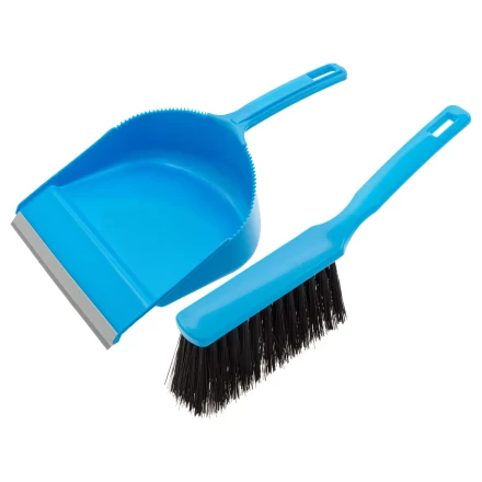 Набор: совок с кромкой 330 x 225 мм и щетка-сметка 285 мм, голубой, Home Palisad 933105 купить в Уфе
