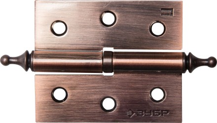 Петля дверная разъемная ЗУБР &quot;ЭКСПЕРТ&quot;, 1 подшипник, цвет ст. медь (AC), левая, с крепежом, 75х63х2,5мм, 2 шт 37605-075-6L купить в Уфе