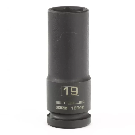 Головка ударная удлиненная шестигранная 19мм 1/2&quot; CrMo  Stels 13946 купить в Уфе