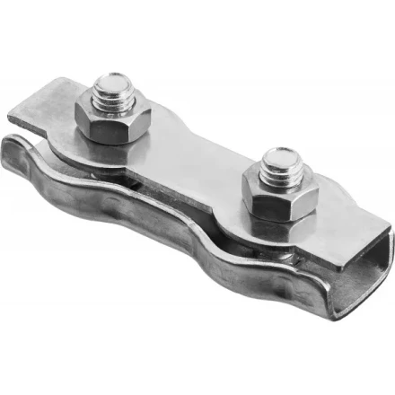 Зажим троса ЗУБР "МАСТЕР" двойной, оцинкованный, 4мм, 50 шт 4-304445-04 купить в Уфе