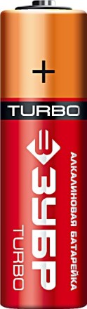 Батарейка Зубр &quot;TURBO&quot; щелочная (алкалиновая), тип AA, 1,5В, 4шт на карточке 59213-4C купить в Уфе