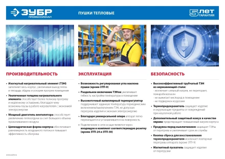 Пушка тепловая круглый корпус ЗТП-9 серия ПРОФЕССИОНАЛ купить в Уфе