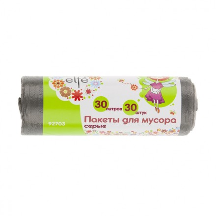 Пакеты для мусора 30 л 30 шт серые Elfe 92703 купить в Уфе