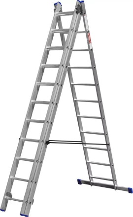 Лестница ЗУБР универсальная, трехсекционная со стабилизатором, 12 ступеней 38831-12 купить в Уфе
