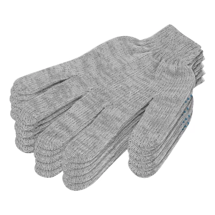 Перчатки трикотажные с ПВХ точкой, 5 пар в упаковке, БОПП-пакет, 7 класс// Россия 67837 купить в Уфе