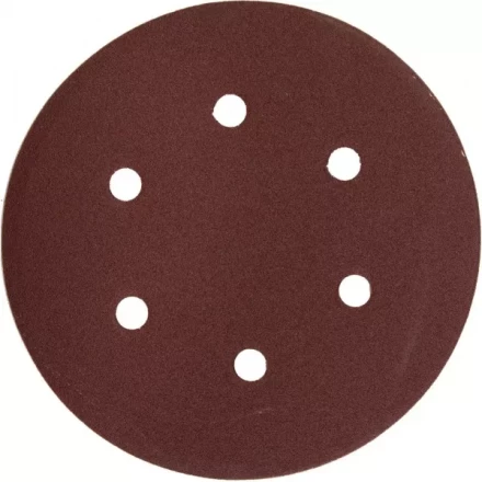 Круг шлифовальный ЗУБР &quot;МАСТЕР&quot; универсальный, из абразивной бумаги на велкро основе, 6 отверстий, Р120, 150мм, 5шт 35566-150-120 купить в Уфе