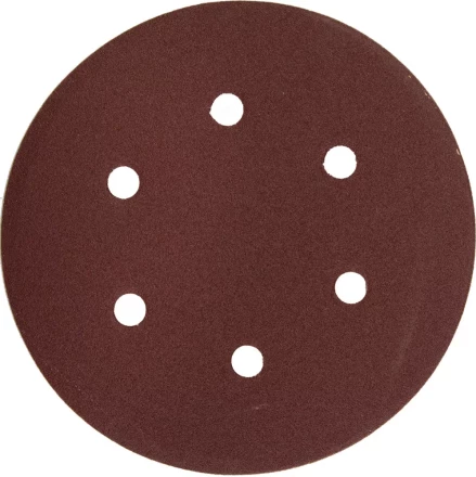 Круг шлифовальный ЗУБР &quot;МАСТЕР&quot; универсальный, из абразивной бумаги на велкро основе, 6 отверстий, Р120, 150мм, 5шт 35566-150-120 купить в Уфе