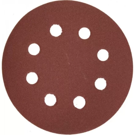 Круг шлифовальный ЗУБР "МАСТЕР" универсальный, из абразивной бумаги на велкро основе, 8 отверстий, Р180, 125мм, 5шт 35562-125-180 купить в Уфе