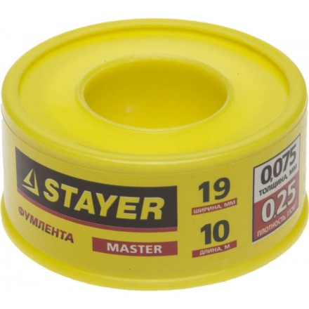Фумлента STAYER &quot;MASTER&quot;, плотность 0,25 г/см3, 0,075ммх19ммх10м 12360-19-025 купить в Уфе
