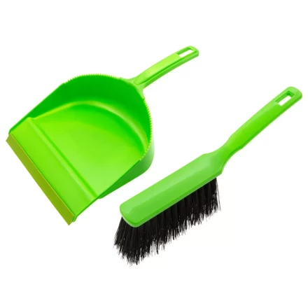 Набор: совок с кромкой 330 x 225 мм и щетка-сметка 285 мм, зеленый, Home Palisad 933115 купить в Уфе