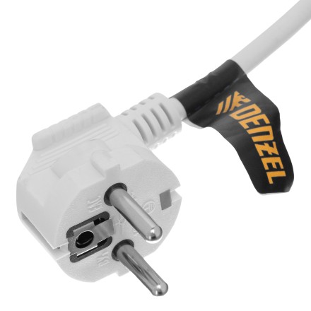 Шнур сетевой Denzel Energy Series, ПВС, 1,5 м, 3 x 1 мм, с неразборной вилкой, белый, 3 м, 37662 купить в Уфе