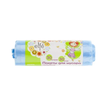 Пакеты для мусора 30 л 30 шт голубые Elfe 92704 купить в Уфе