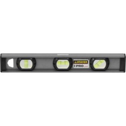 Уровень STAYER &quot;PROFESSIONAL&quot; I-PROLevel, усилен рельс с ручками, утолщен особопрочн профиль, точность 1мм/м, 3 ампулы, 40см 3477-040