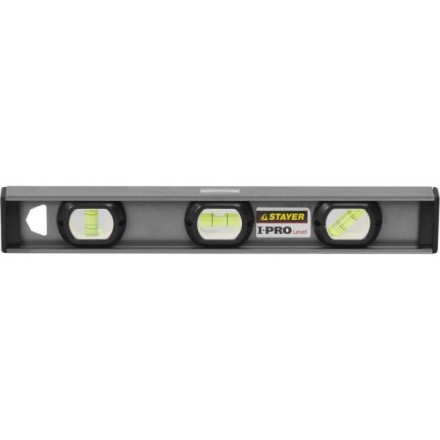 Уровень STAYER &quot;PROFESSIONAL&quot; I-PROLevel, усилен рельс с ручками, утолщен особопрочн профиль, точность 1мм/м, 3 ампулы, 40см 3477-040 купить в Уфе